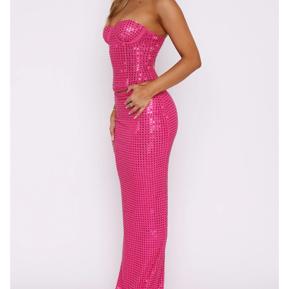 White Fox Boutique Pink Sequin Maxi Dress/ BRAND NEW WITH TAGS